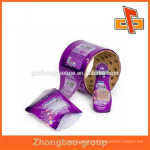 70% shrink rate plastic PET packaging label with customized design